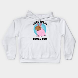 Some Bunny loves you Capybara Kids Hoodie